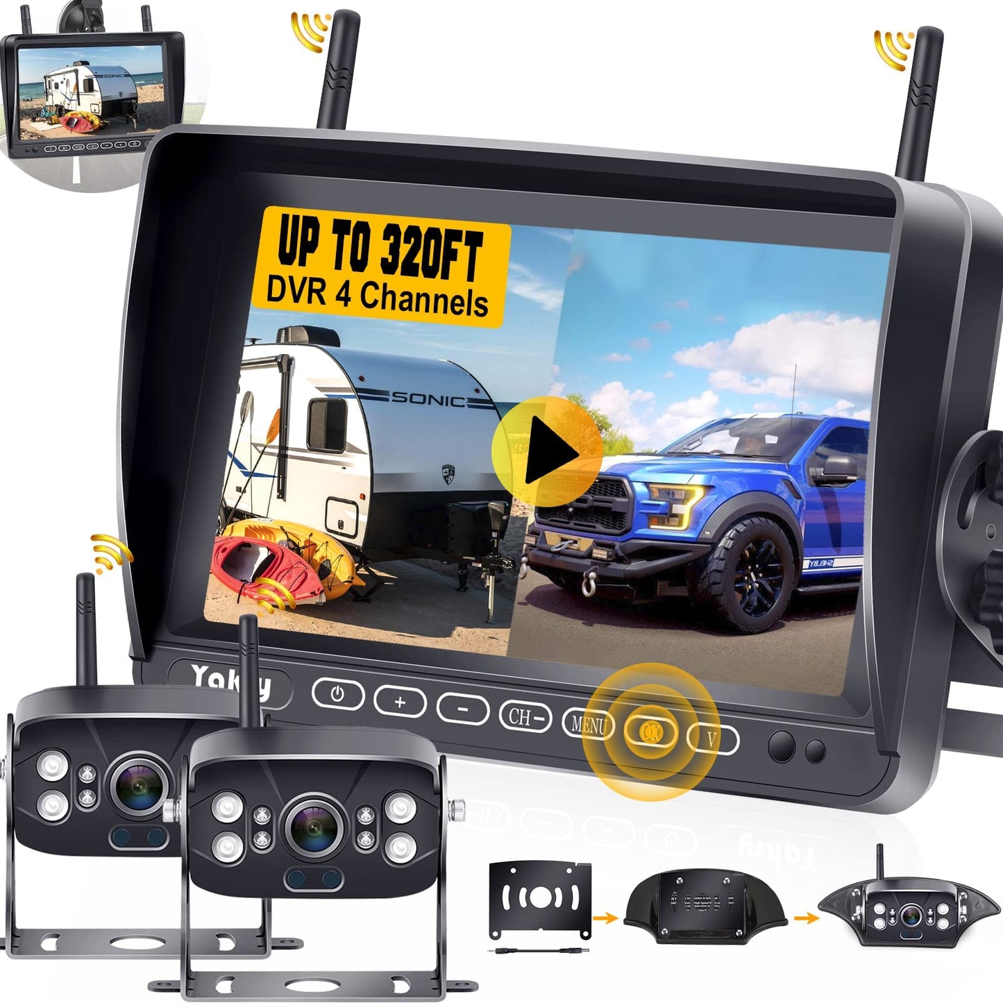 Wireless RV Backup Camera with 1080P Monitor