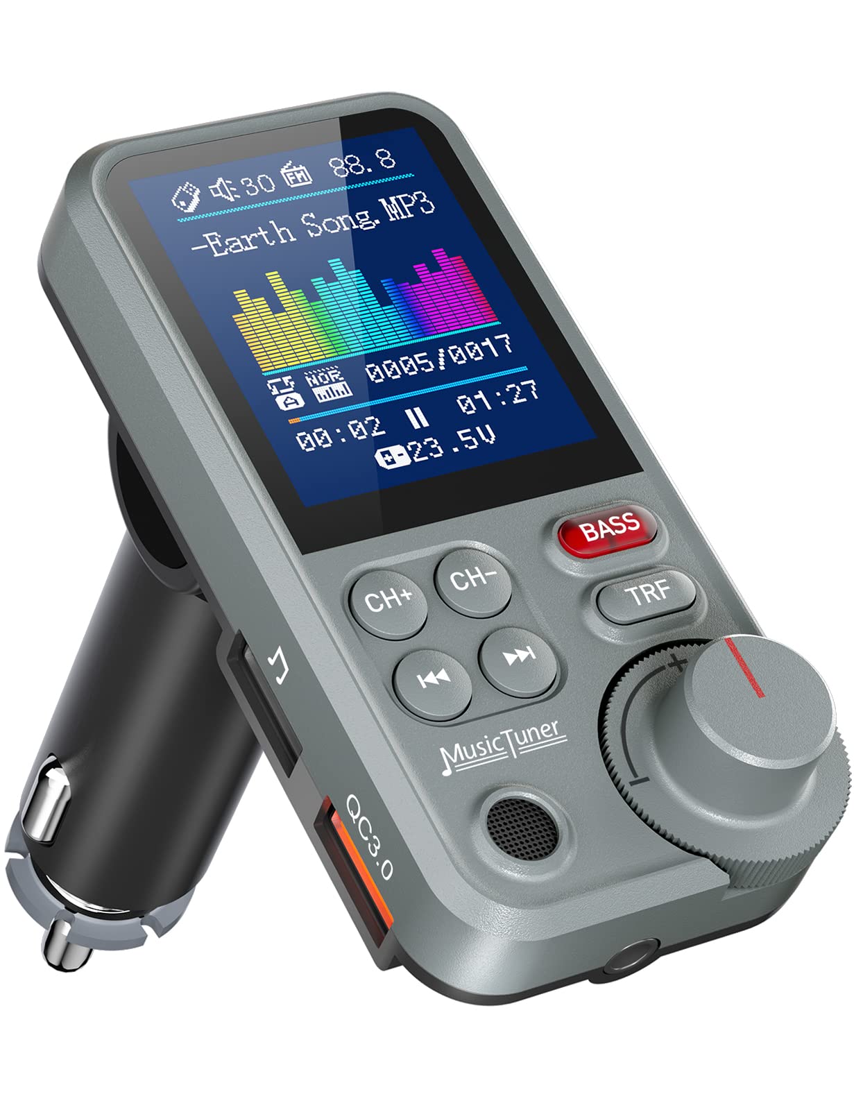 Bluetooth FM Transmitter with Color Screen