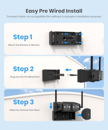 Solar Wireless Backup Camera with HD Monitor
