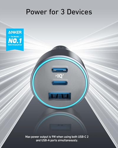 67W 3-Port USB-C Car Charger