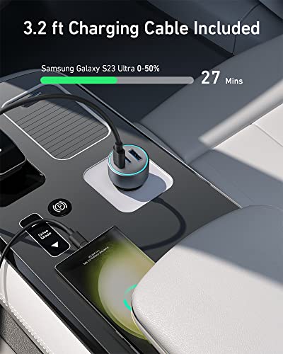 67W 3-Port USB-C Car Charger