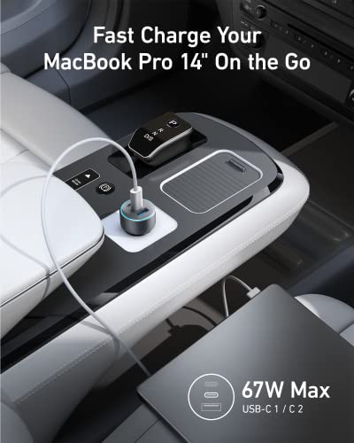67W 3-Port USB-C Car Charger