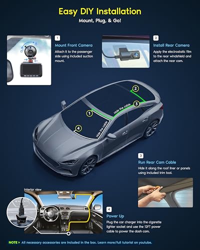 4K Dual Dash Cam Front & Rear