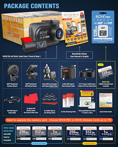 4K Dual Dash Cam Front & Rear