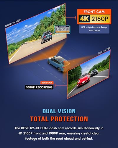 4K Dual Dash Cam Front & Rear