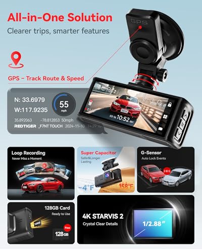 4K STARVIS 2 Front and Rear Dash Cam