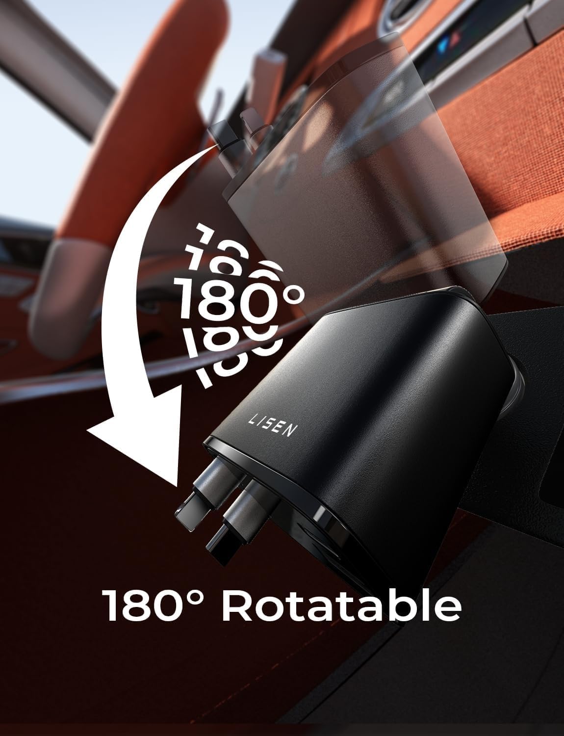 84W Retractable USB-C Car Charger Adapter
