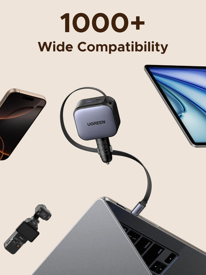 145W 4-Port Retractable Car Charger