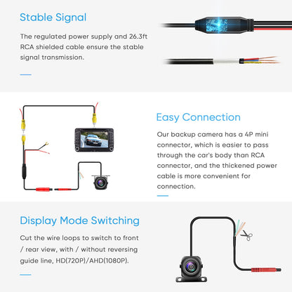 AHD 1080P Wide Angle Backup Camera