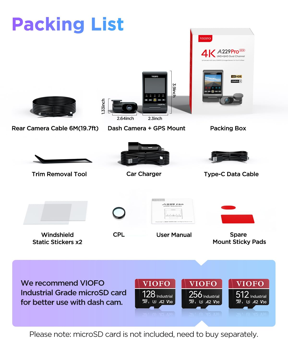4K HDR Front and Rear STARVIS 2 Dash Cam