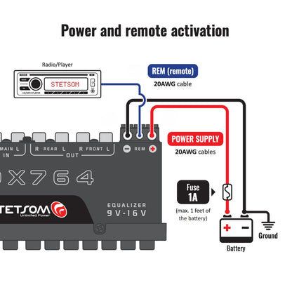 7-Band Car Audio Equalizer with Subwoofer Control