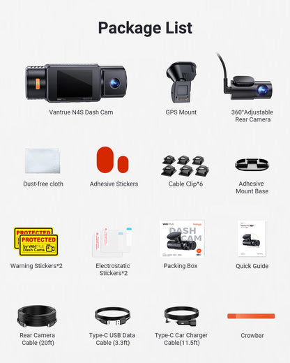 3-Channel STARVIS 2 WiFi Dash Cam with GPS