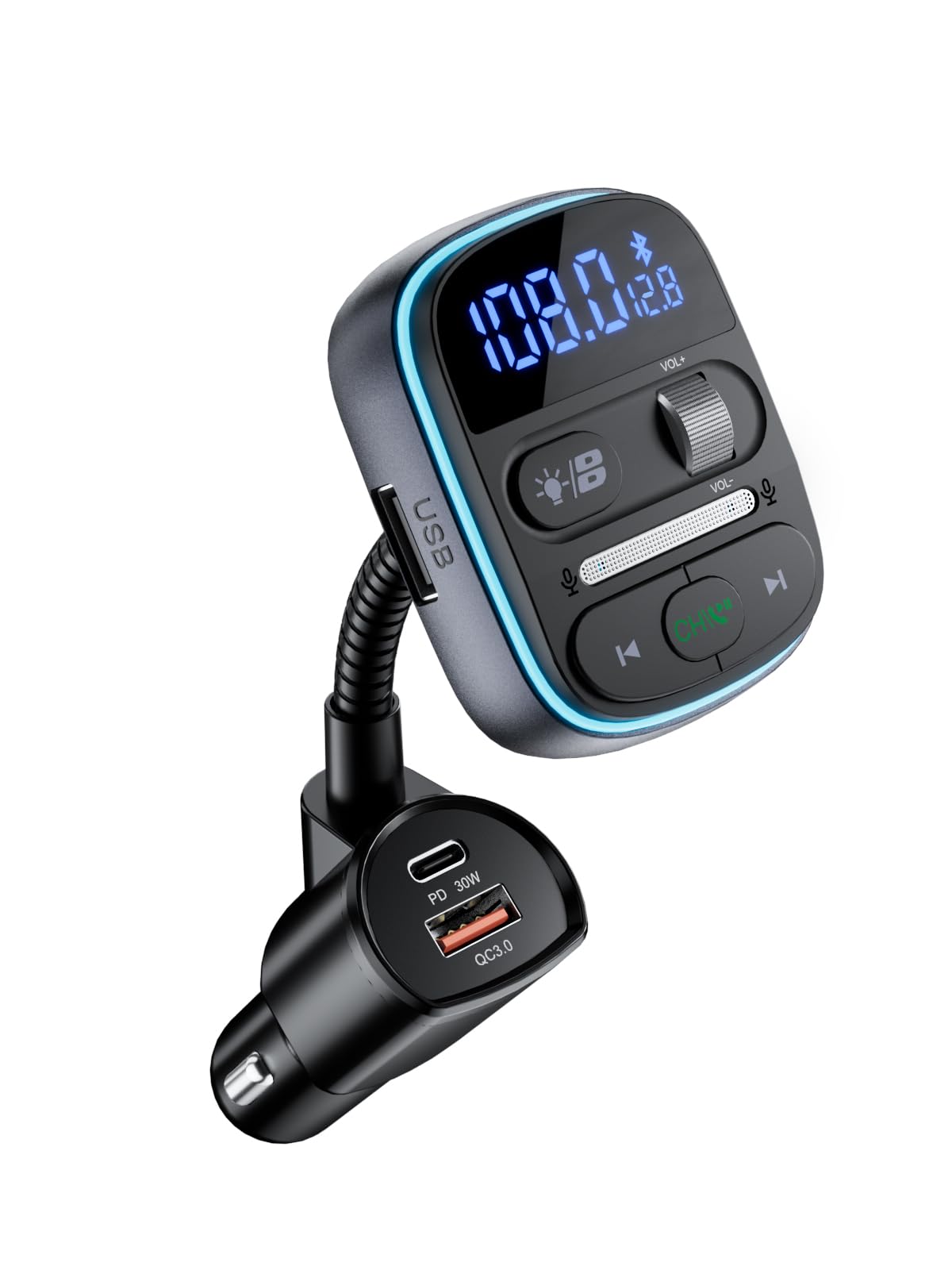Bluetooth FM Transmitter with PD Fast Charging