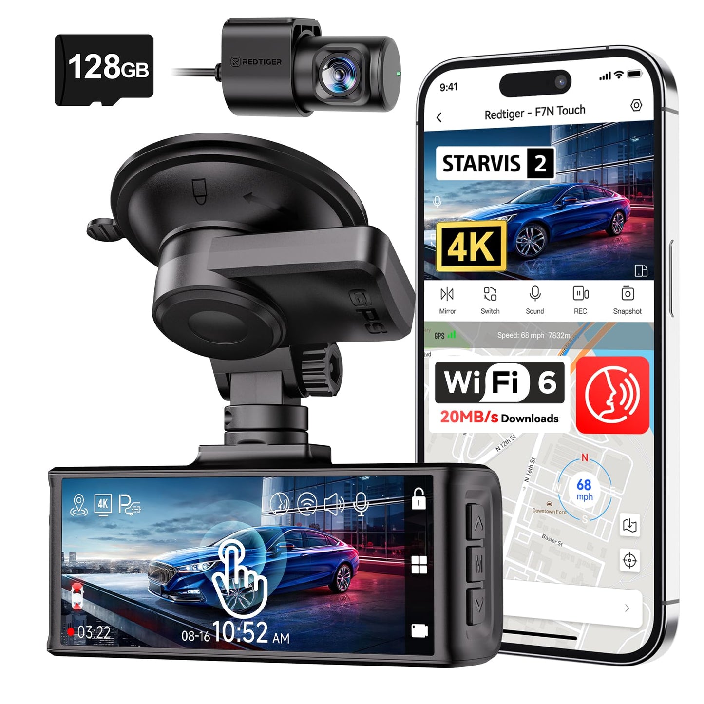 4K STARVIS 2 Front and Rear Dash Cam