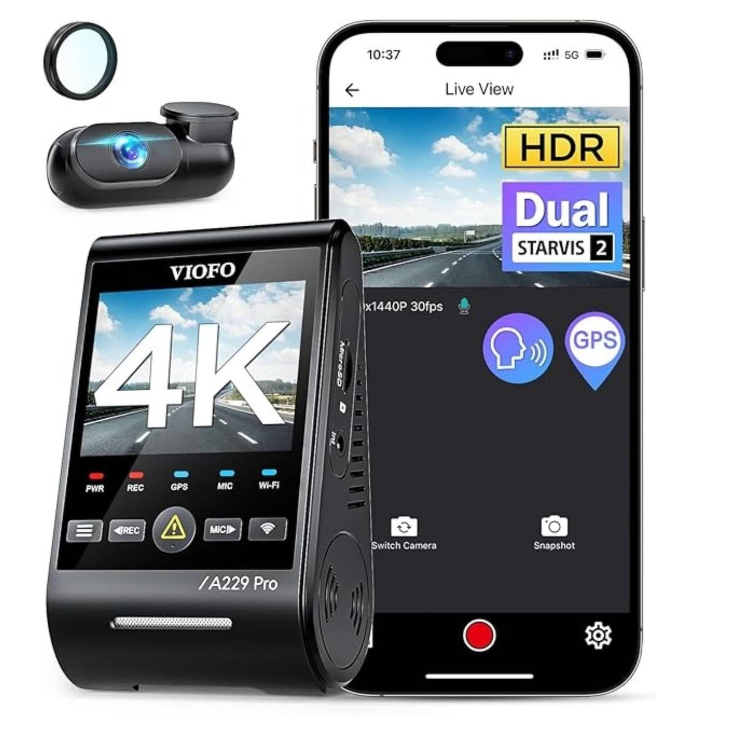 4K HDR Front and Rear STARVIS 2 Dash Cam