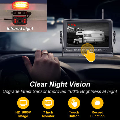 Wireless RV Backup Camera with 1080P Monitor