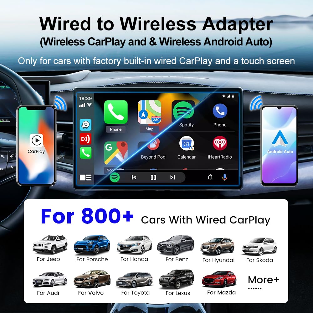 Android 13 Wireless CarPlay AI Box Adapter