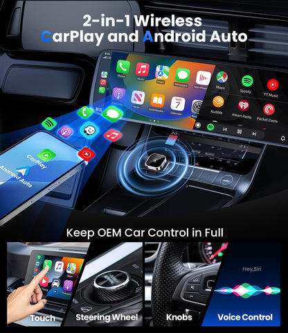 2-in-1 Wireless CarPlay & Android Auto Adapter
