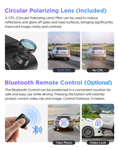4K HDR Front and Rear STARVIS 2 Dash Cam