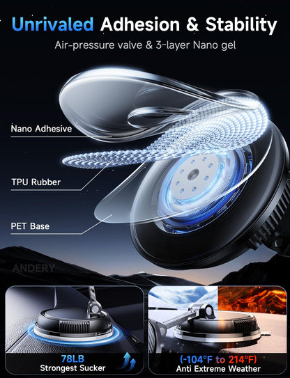 15W MagSafe Magnetic Car Mount Wireless Charger