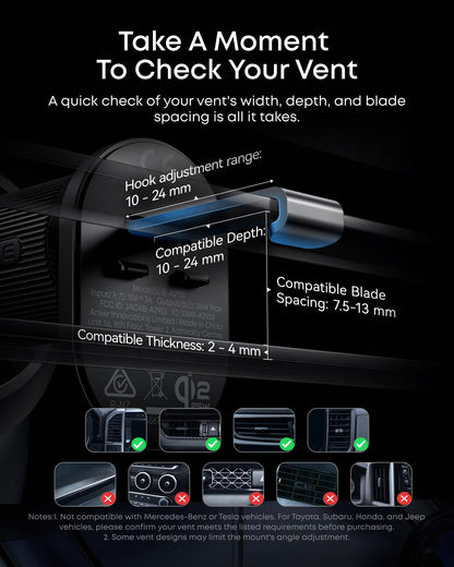 Qi2 25W MagSafe Car Mount Charger