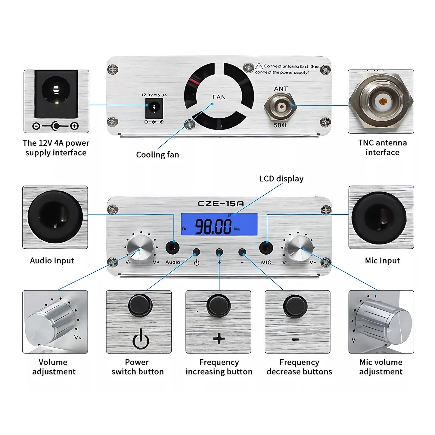 15W Long Range FM Broadcast Transmitter