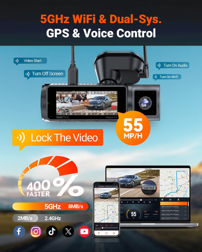 4-Channel 360° WiFi Dash Cam with GPS