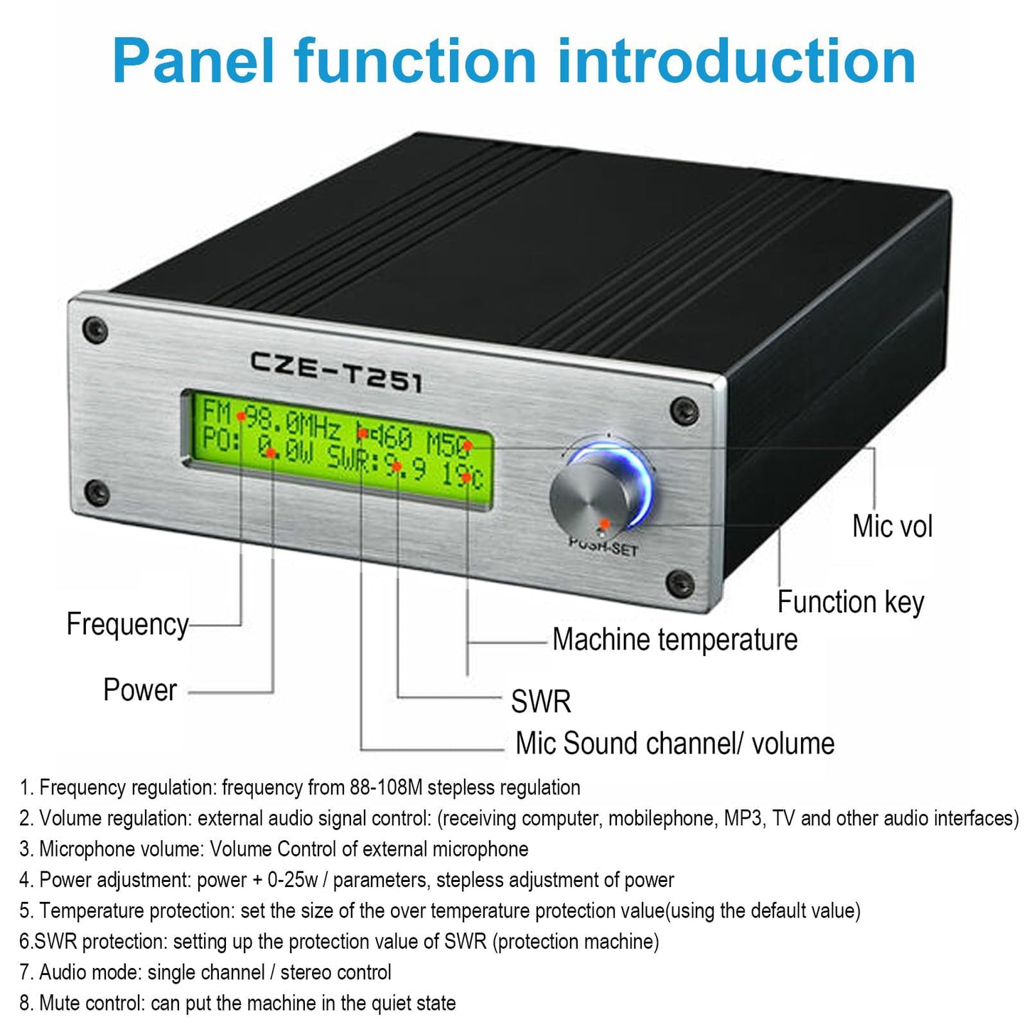 25W Stereo FM Broadcast Transmitter