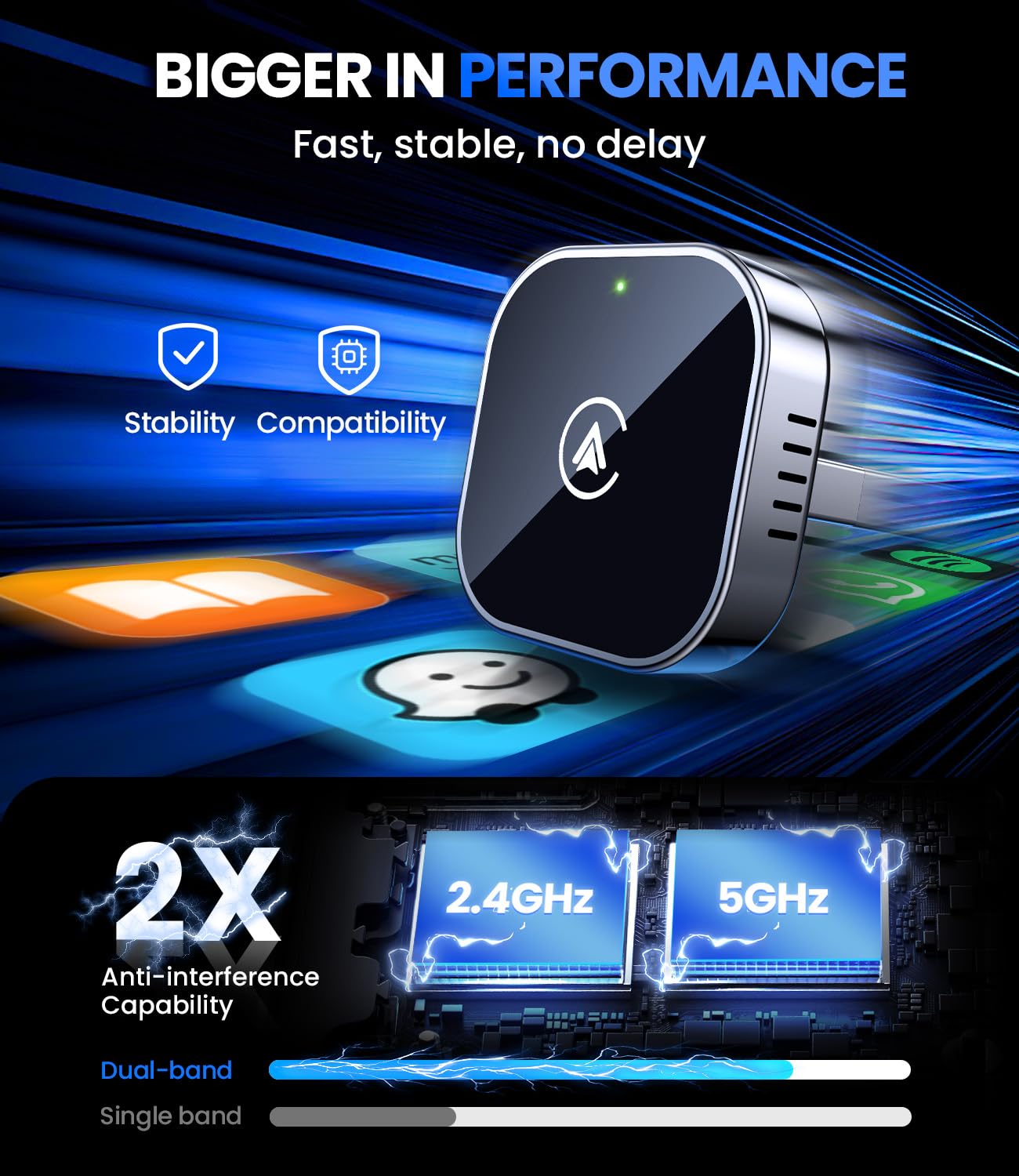 2-in-1 Wireless CarPlay & Android Auto Adapter
