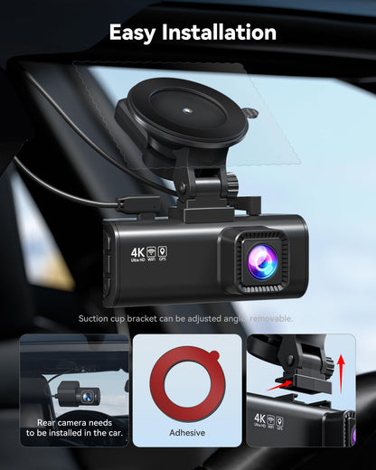 4K Dual STARVIS 2 Front and Rear Dash Cam