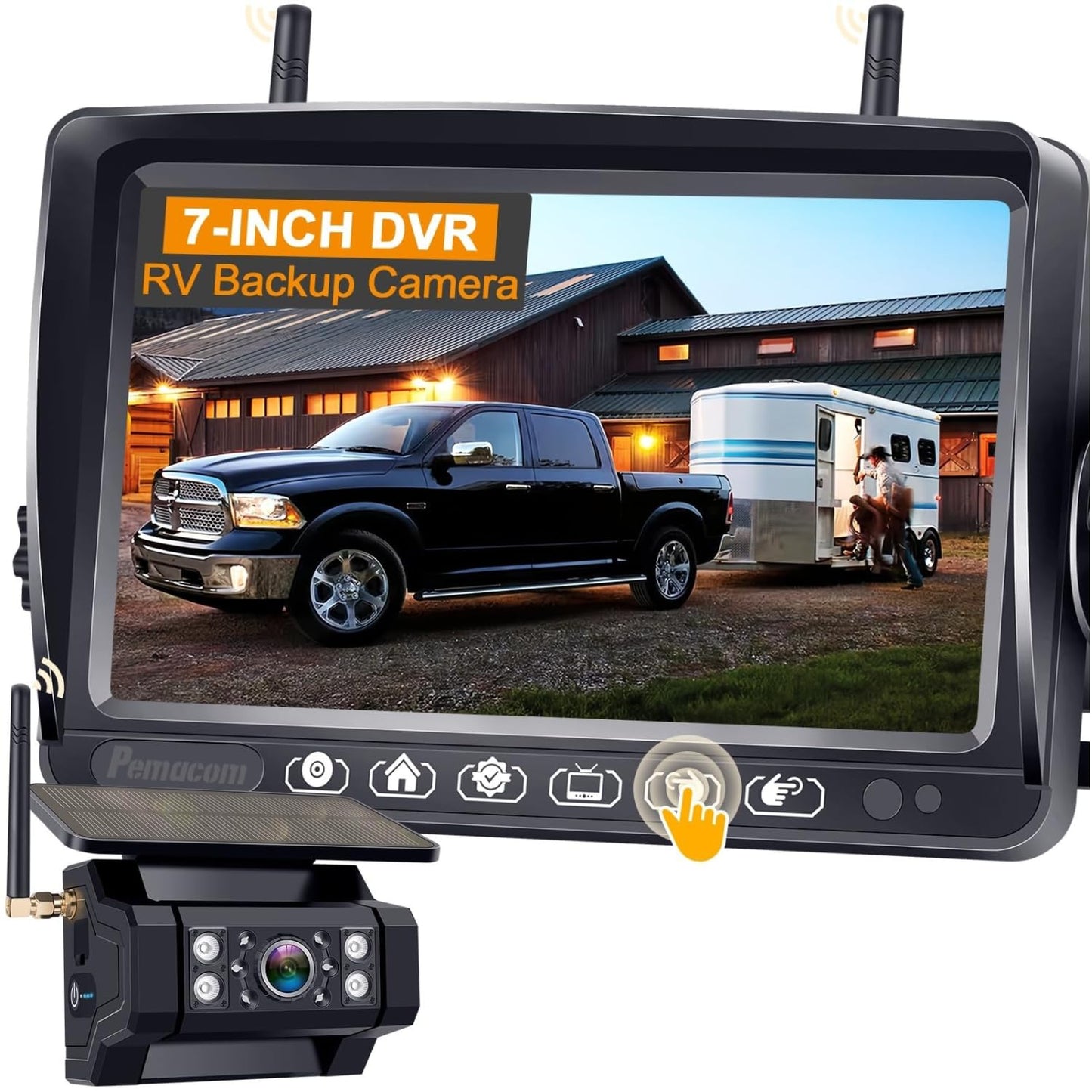Pemacom Magnetic Solar Wireless Backup Camera