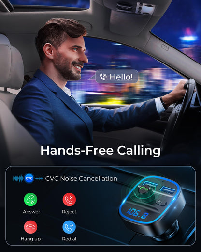 Bluetooth FM Transmitter with Fast Charging