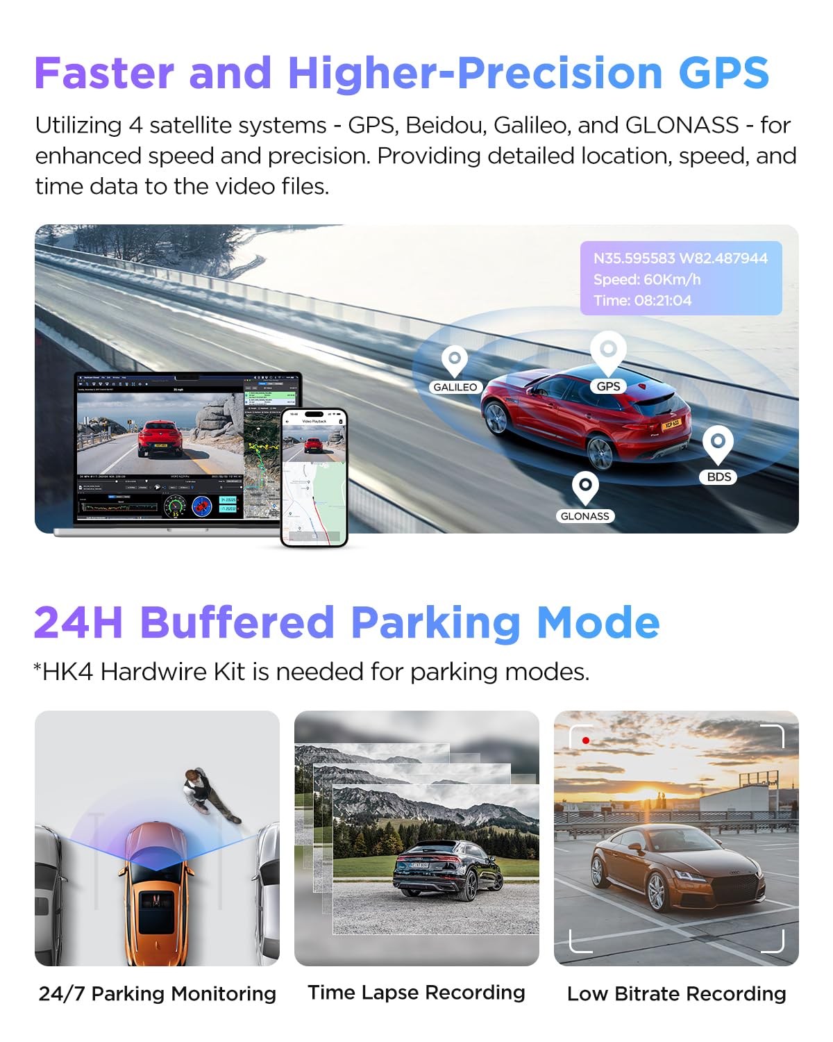 4K HDR Front and Rear STARVIS 2 Dash Cam