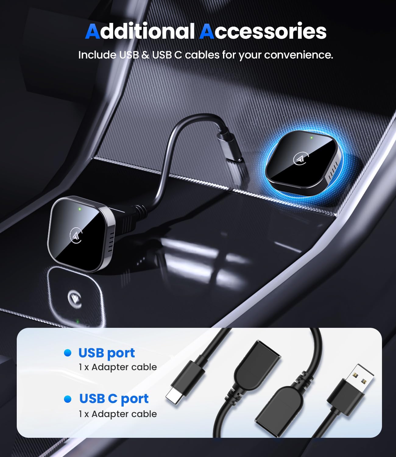 2-in-1 Wireless CarPlay & Android Auto Adapter