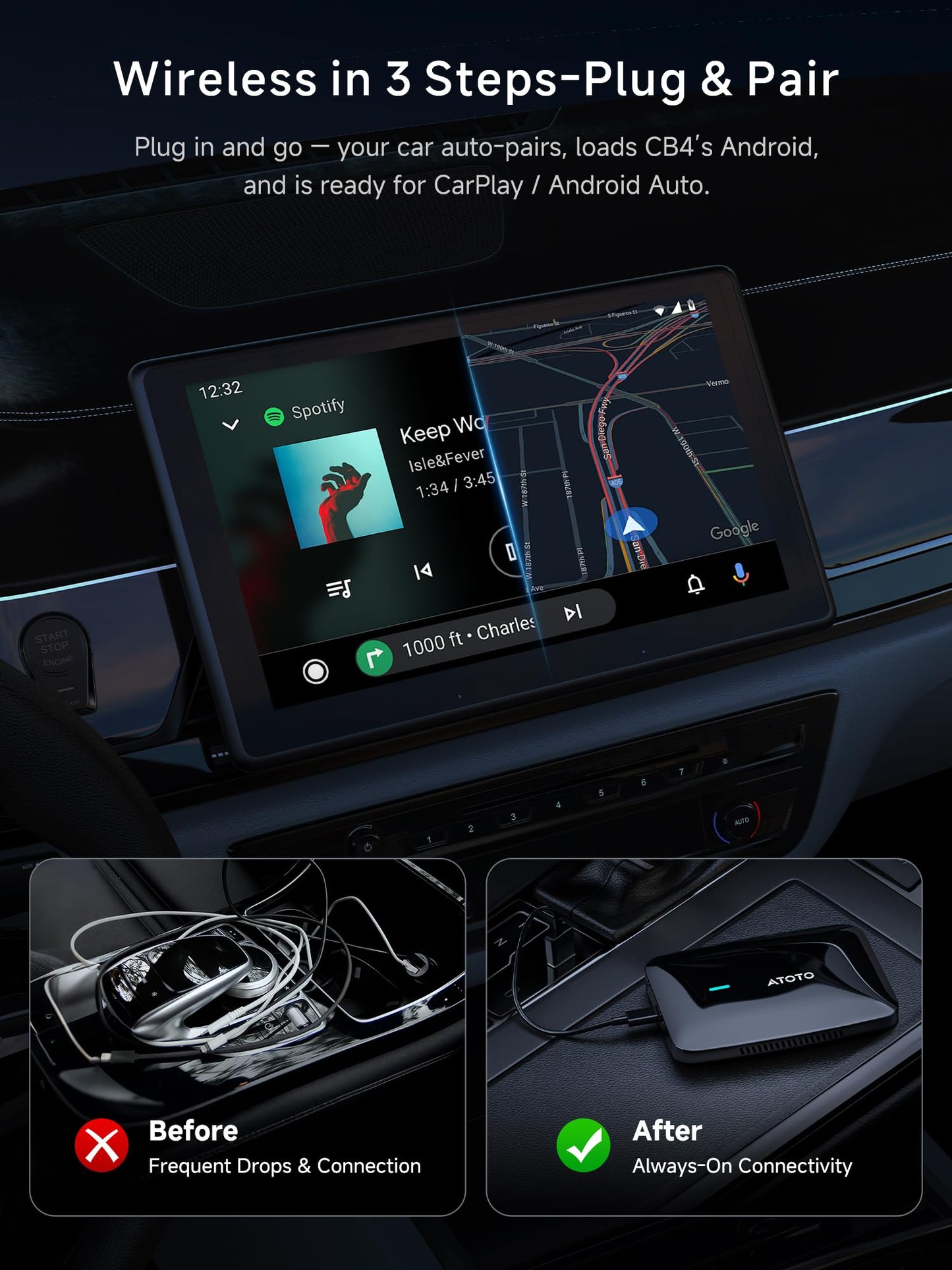 Wireless CarPlay AI Box with Media Apps