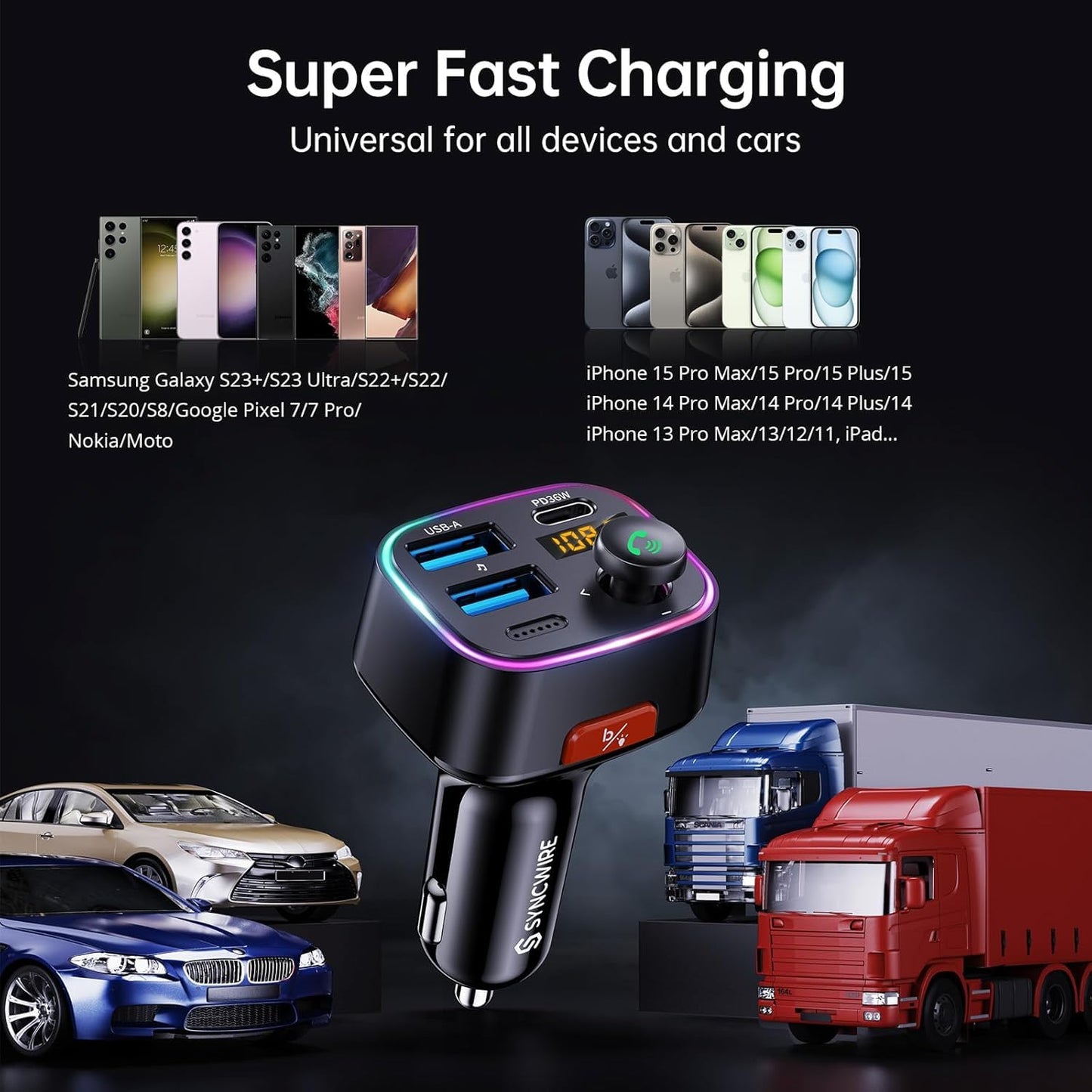 Bluetooth FM Transmitter Car Adapter