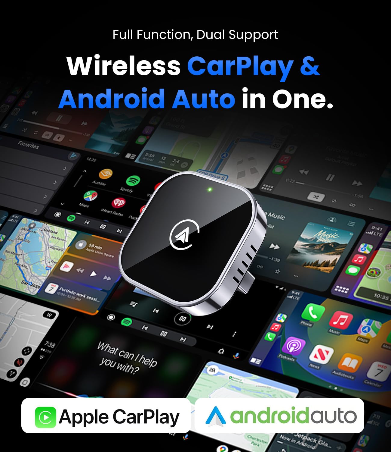 2-in-1 Wireless CarPlay & Android Auto Adapter