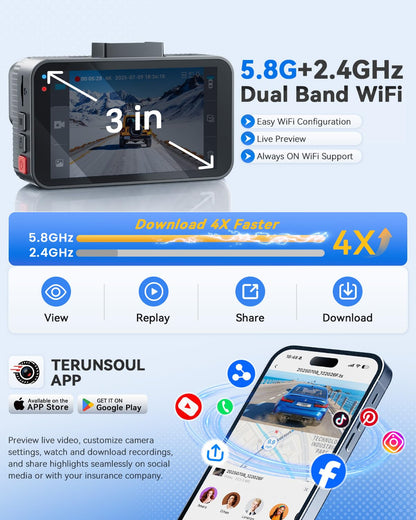 4K Dual Dash Cam with Night Vision