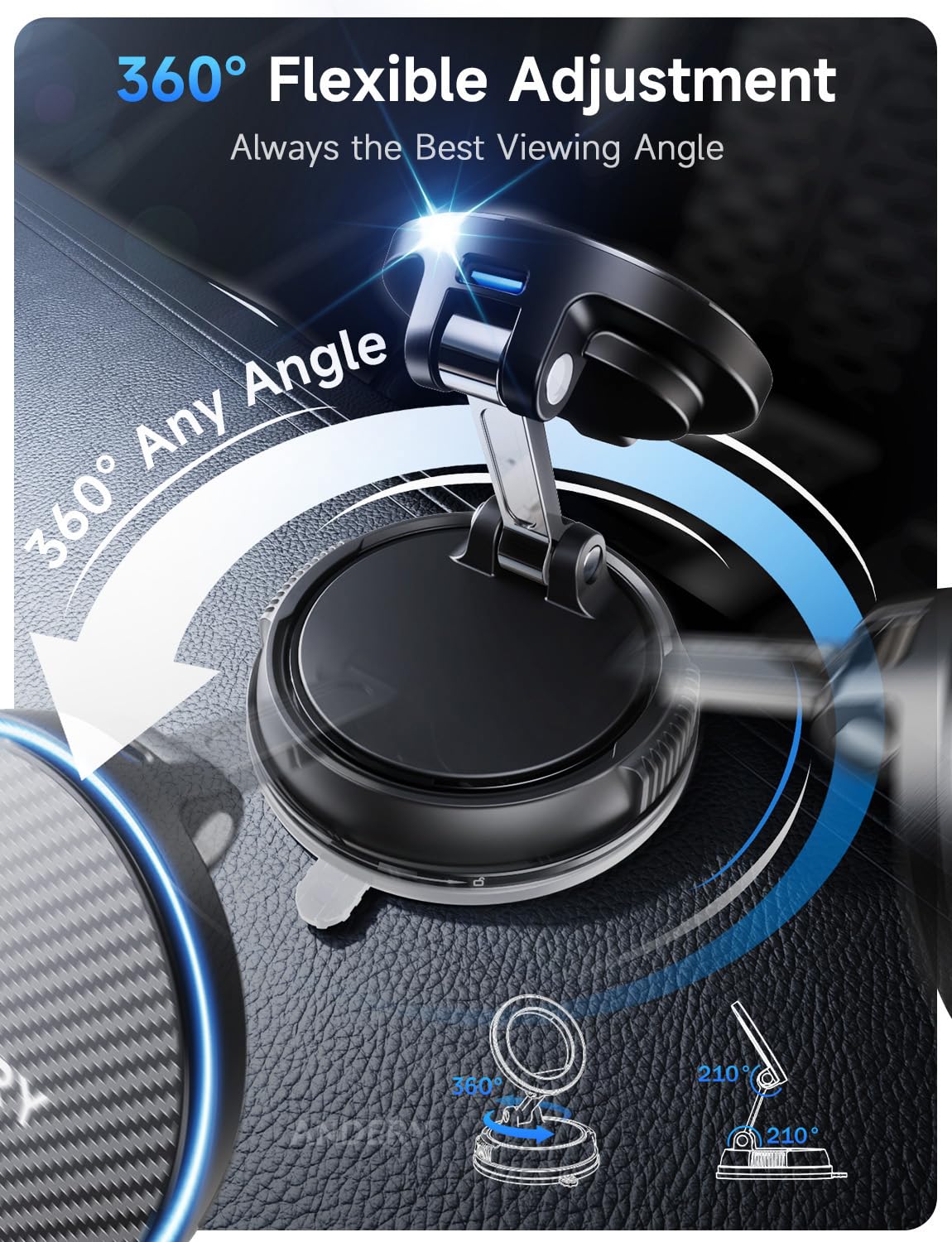 15W MagSafe Magnetic Car Mount Wireless Charger