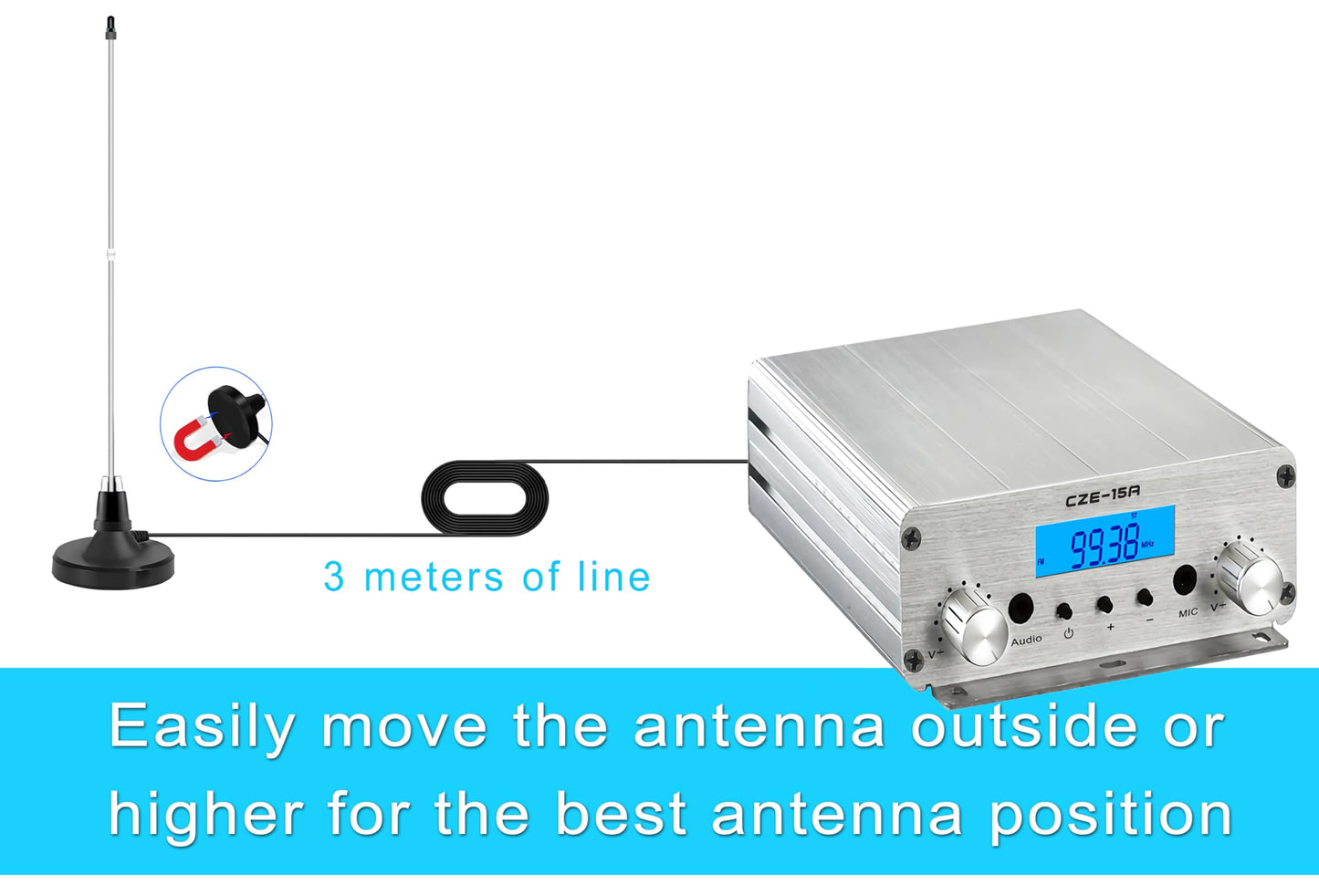 15W Long Range FM Broadcast Transmitter