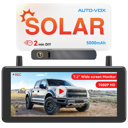 Solar Wireless Backup Camera with 1080P Monitor