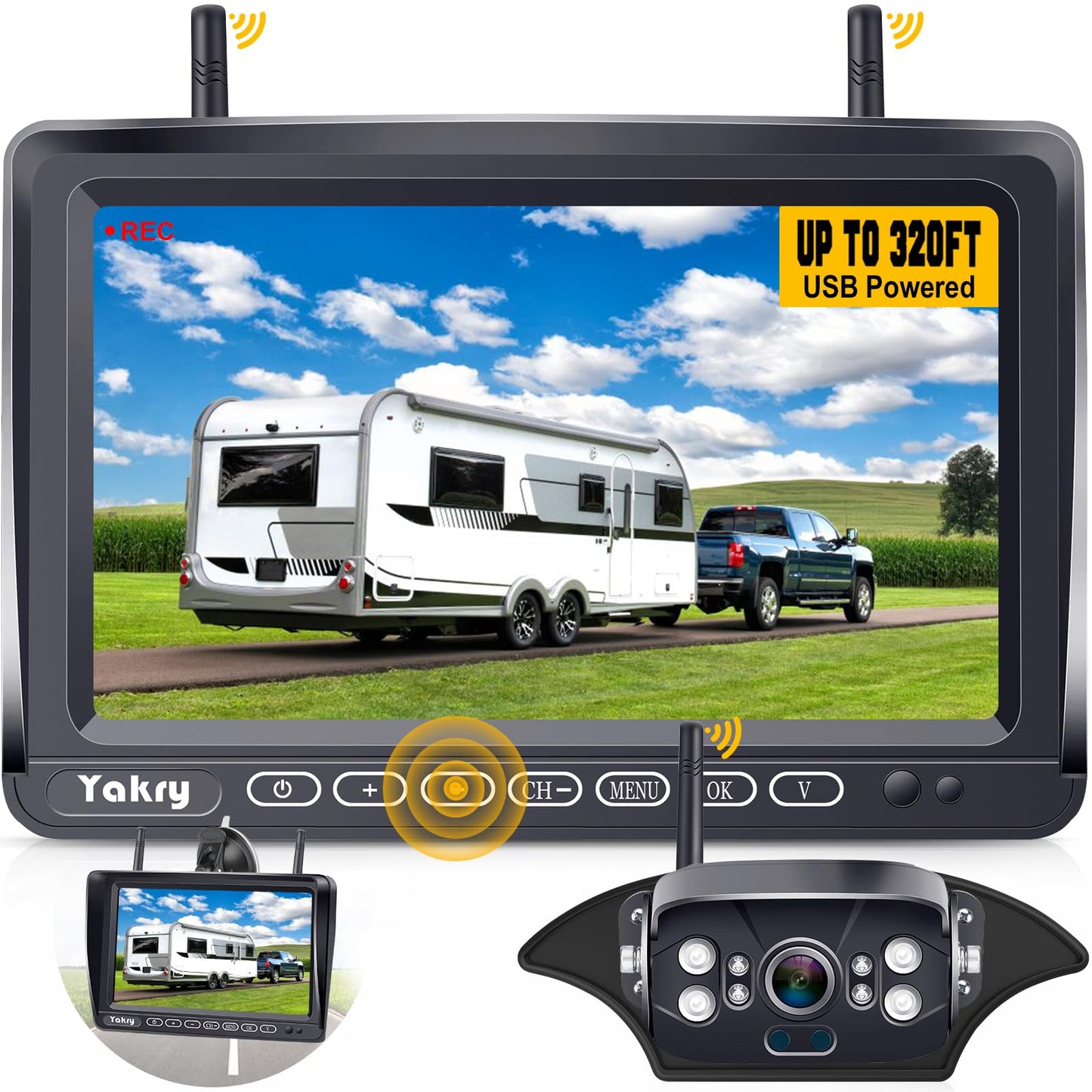 Wireless RV Backup Camera with 1080P Monitor