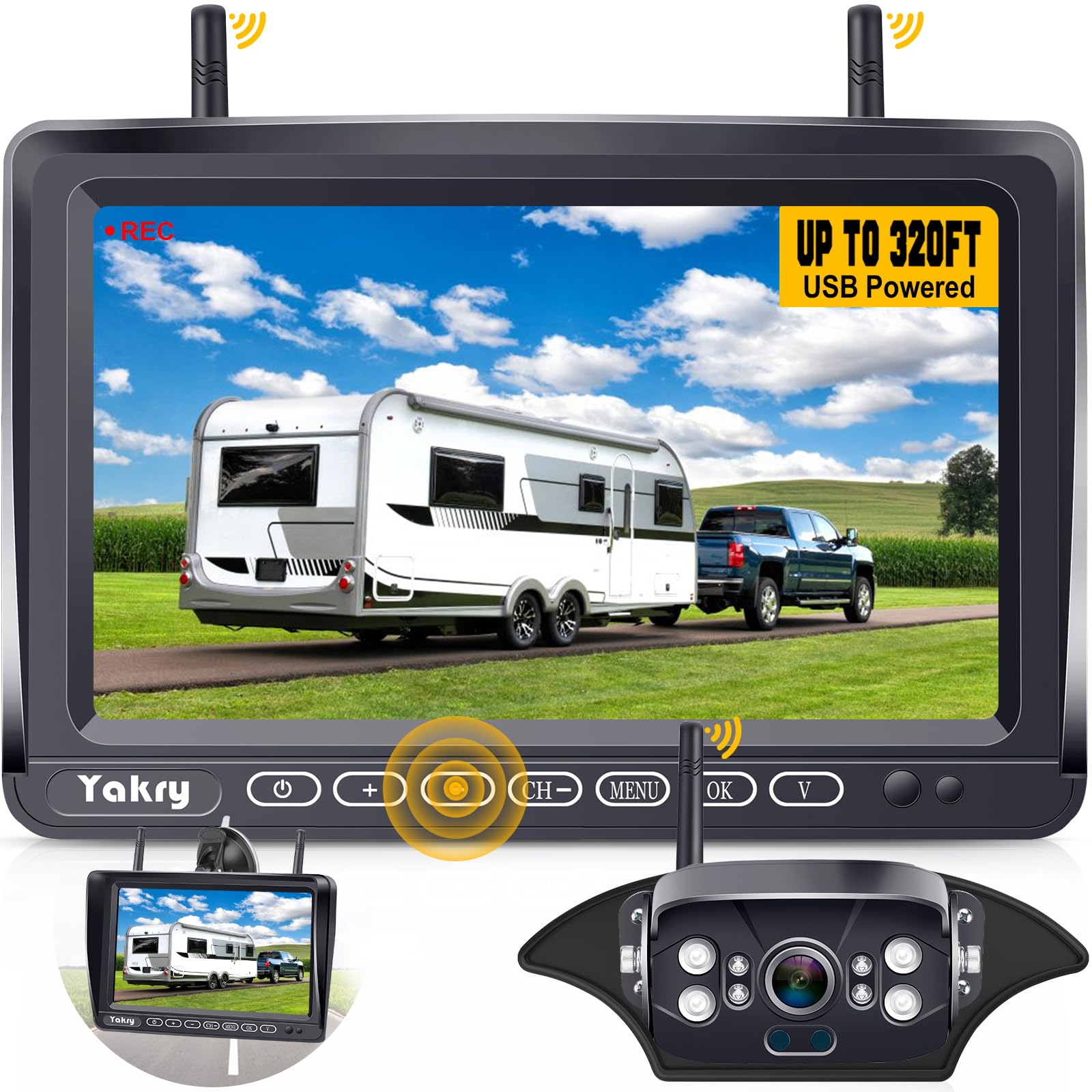 Wireless RV Backup Camera with 1080P Monitor