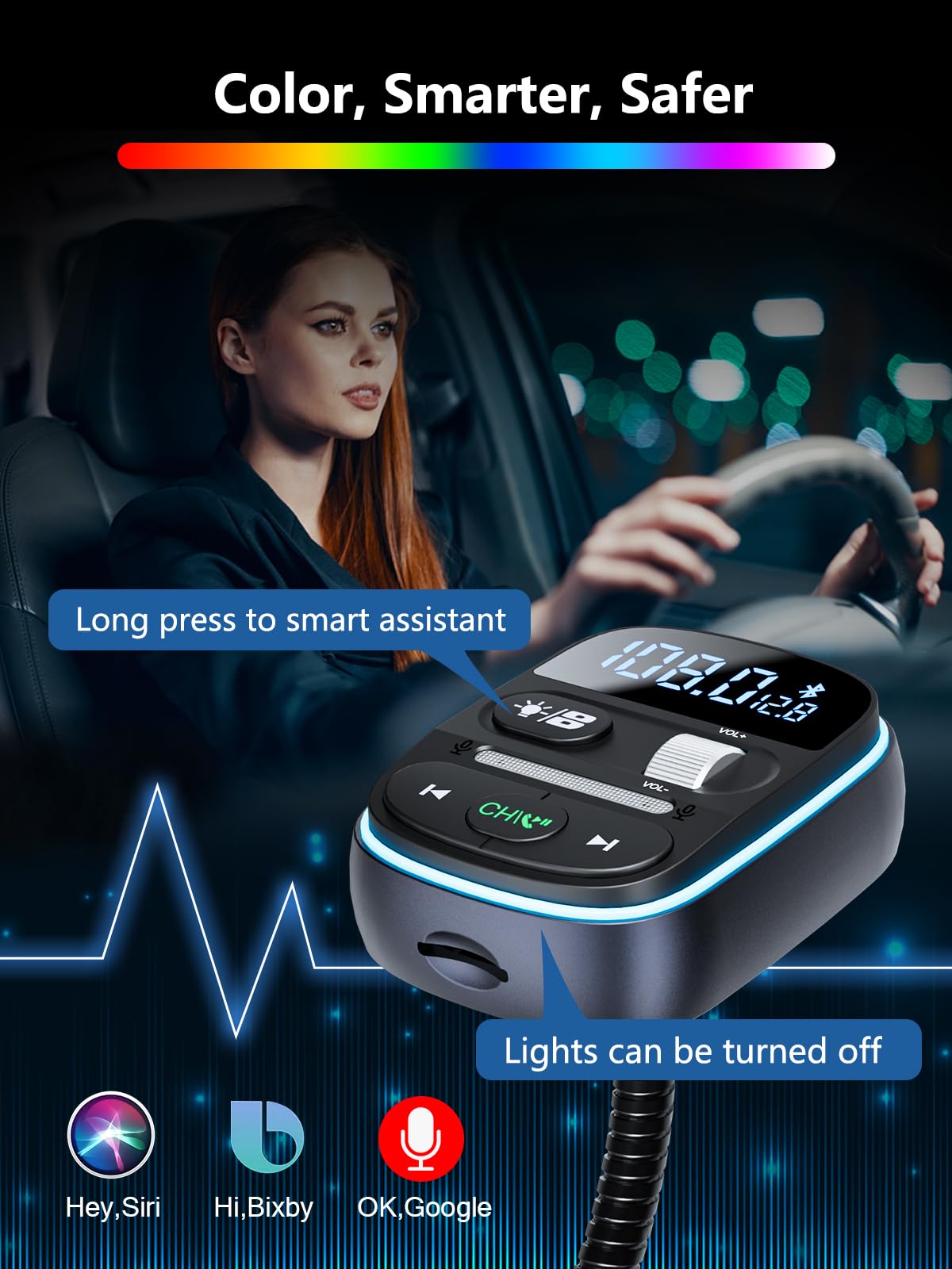 Bluetooth FM Transmitter with PD Fast Charging