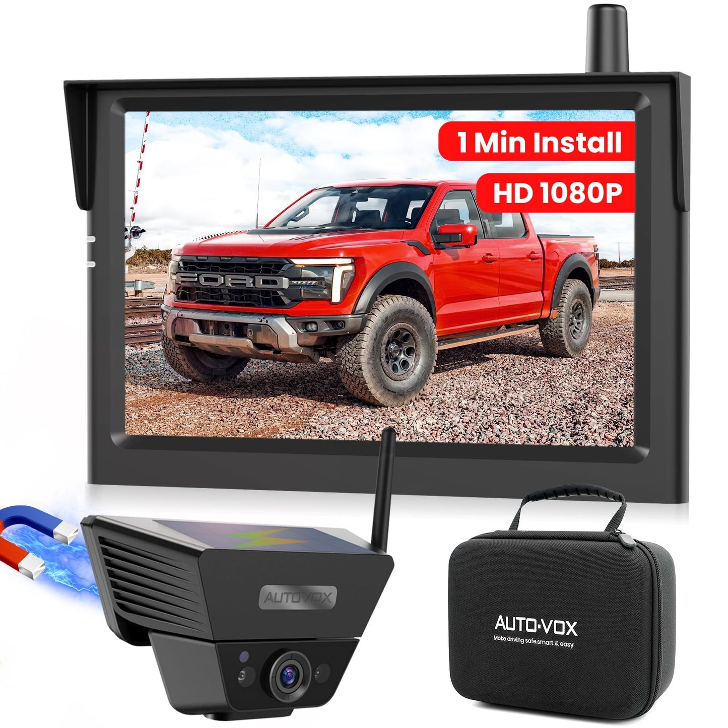 Solar Wireless Magnetic Backup Camera