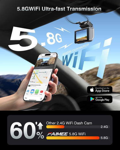 4K Front and Rear Dash Cam with Night Vision
