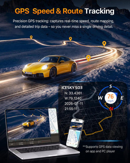 4K 4-Channel 360° WiFi Dash Cam with GPS