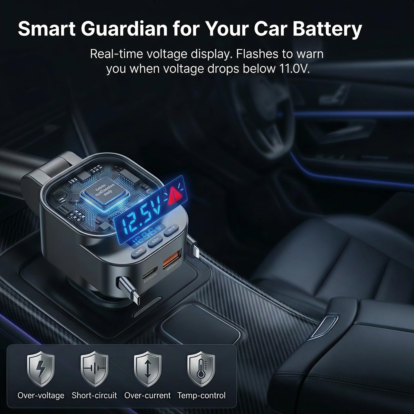 Bluetooth FM Transmitter with Fast Charger