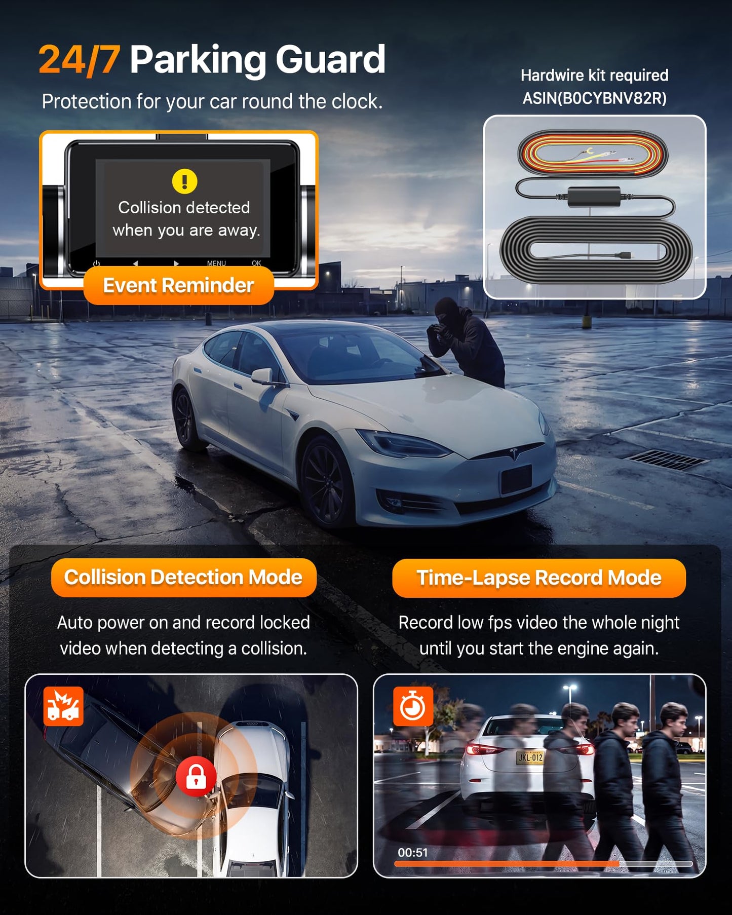 4K 4-Channel 360° WiFi Dash Cam with GPS