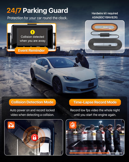 4K 4-Channel 360° WiFi Dash Cam with GPS